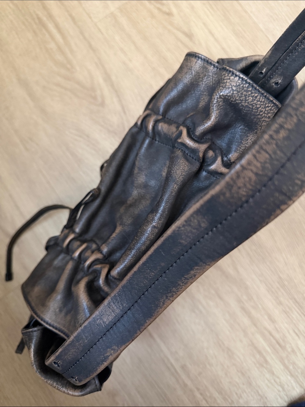 Acne Studios Multipocket Bow Cargo Brown Distressed Shoulder Bag - RARE 1st Ed! - Picture 10 of 14